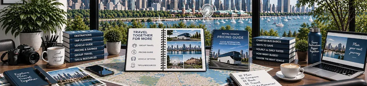 Group travel planning materials, itinerary and checklist