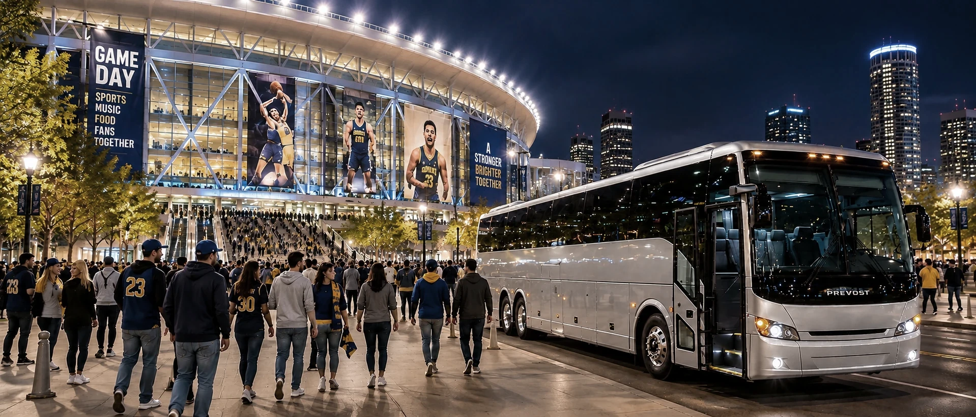Motorcoach transportation for sports teams and athletic groups